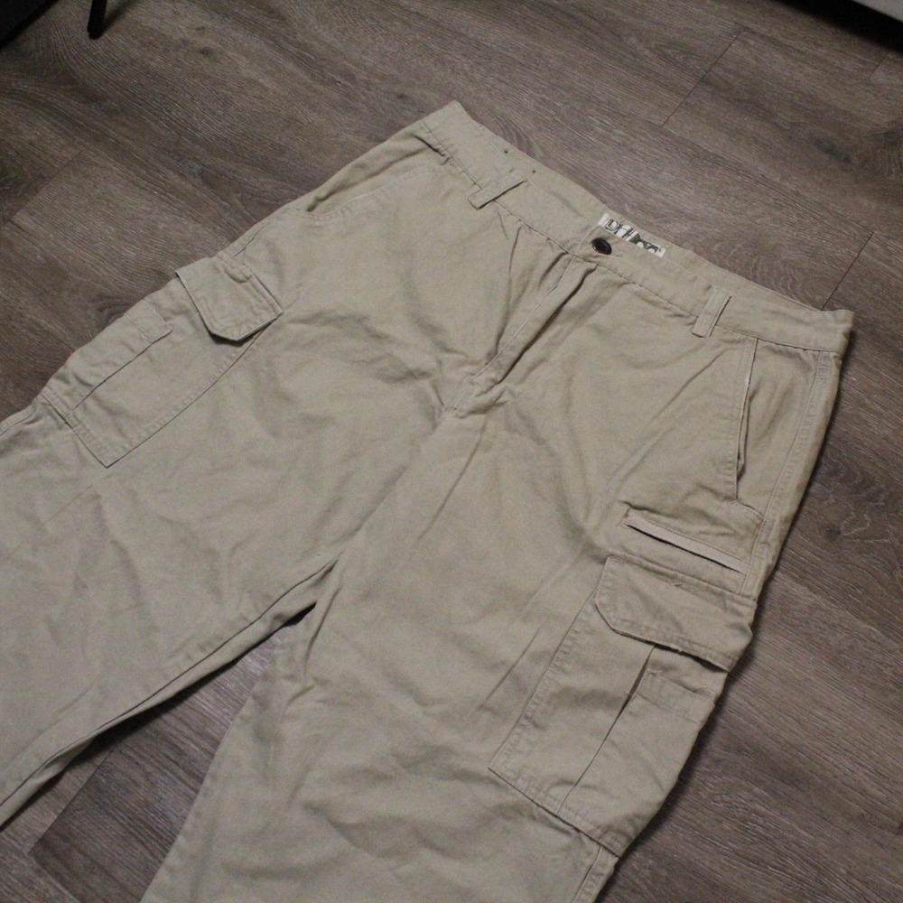 Plugg Cargo Pants Men's Size 36x30 Khaki Beige Pockets Straight Y2K Utility Used